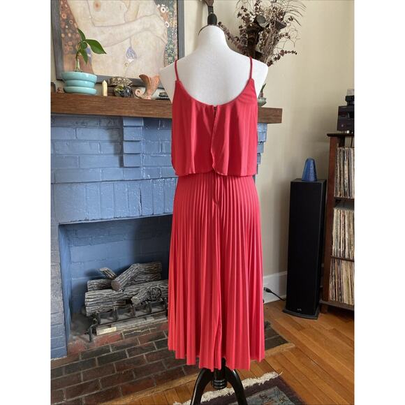 Vintage Jody T California Accordion Pleat Cami Midi Tank Cocktail Dress Disco S - Picture 4 of 13